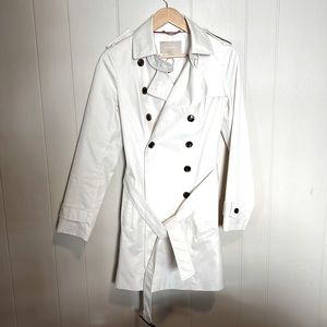 Banana Republic White Cotton Classic Trench Coat